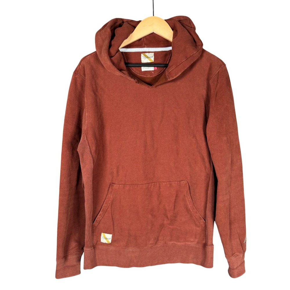 Tracksmith‎ Trackhouse Hooded Sweatshirt Mens L Rust Orange Reverse Weave Hoodie